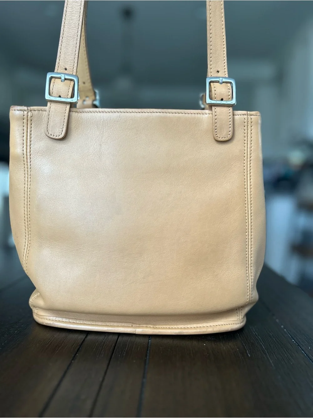 COACH Vintage CAMEL Leather Shoulder Tote/bucket